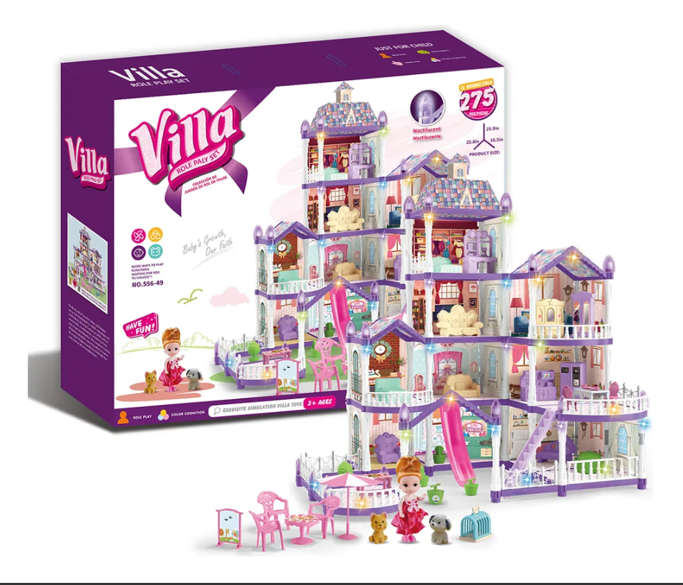 Casa De Muñecas Villa Armable 275 Piezas